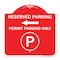 Signmission Reserved Parking Permit Parking W/ & Left Arrow Heavy-Gauge Alum Sign, 18" x 18", RW-1818-23145 A-DES-RW-1818-23145 - alternate 1